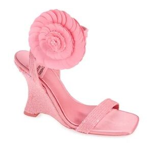 NWOT Jeffrey Campbell Floraline Sequin Ankle Strap Heel Shoes Pink Size 7.5
